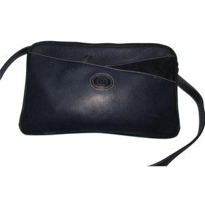 Gucci Vintage Crossbody Shades Of Navy In Smooth And Textured Leather